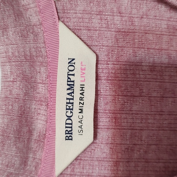 New Heather Pink Bridge Hampton V-Neck Isaac Mizrahi Sweater sz Large - Picture 4 of 10